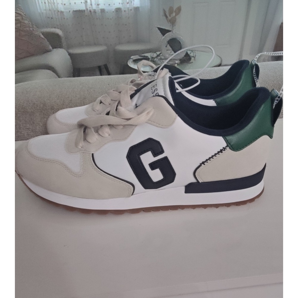 Guess  Men's Lace Up G Logo color Beige And White Sneaker Size‎ 9.5 New